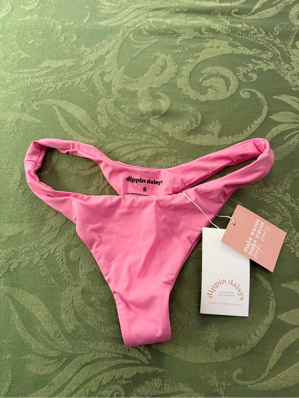 Dippin' Daisy's Pink High-Cut Bikini Bottom size S NWT